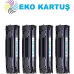 Eko Kartuş Hp Laserjet Pro Mfp M125A 83A Ekonomik Avantajlı 4’lü Paket Muadil Toner - Renkli