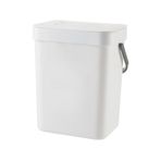 EKO Pure Mini Duvara Monte Kapaklı Mutfak Çöp Kovası, Yiyecek Atıkları Caddesi, 1,32 Gall / 5 L (Beyaz)
