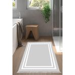 Eko Trend Djt Banyo Paspası Yıkanabilir Kaymaz Taban 1696 Bordürlü 1696-Trend-Banyo, Gri-Beyaz, 80 x 120