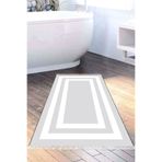 Eko Trend Djt Banyo Paspası Yıkanabilir Kaymaz Taban 2229m Bordürlü 2229M-Trend-Banyo, Gri-Beyaz, 80 x 120