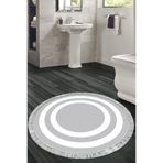 Eko Trend Djt Banyo Paspası Yıkanabilir Kaymaz Taban 2229m Yuvarlak Bordürlü 2229M-Trend-Banyo-Yuvarlak, Gri-Beyaz, 100 x 100