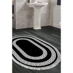 Eko Trend Djt Banyo Paspası Yıkanabilir Kaymaz Taban 650m Oval Modern 650M-Trend-Banyo-Oval, Siyah, 50 x 80