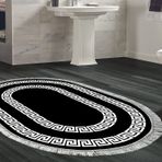 Eko Trend DJT Banyo Paspası Yıkanabilir Kaymaz Taban 650M Oval Modern Siyah