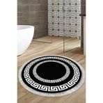 Eko Trend Djt Banyo Paspası Yıkanabilir Kaymaz Taban 650m Yuvarlak Modern 650M-Trend-Banyo-Yuvarlak, Siyah, 100 x 100