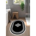 Eko Trend Djt Banyo Paspası Yıkanabilir Kaymaz Taban 656m Oval Modern 656M-Trend-Banyo-Oval, Siyah, 80 x 120