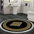 Eko Trend DJT Banyo Paspası Yıkanabilir Kaymaz Taban 656M Yuvarlak Modern Gri