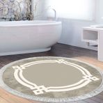 Eko Trend DJT Banyo Paspası Yıkanabilir Kaymaz Taban 657M Yuvarlak Modern Camel
