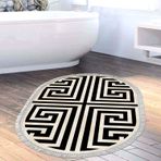 Eko Trend DJT Banyo Paspası Yıkanabilir Kaymaz Taban 658M Oval Modern Siyah