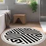 Eko Trend DJT Banyo Paspası Yıkanabilir Kaymaz Taban 658M Yuvarlak Modern Siyah