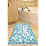 Eko Trend Djt Banyo Paspası Yıkanabilir Kaymaz Taban 744 Vintage 744-Trend-Banyo, Mavi, 80 x 120