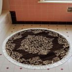 Eko Trend DJT Banyo Paspası Yıkanabilir Kaymaz Taban 761 Yuvarlak Osmanlı Kahve