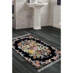 Eko Trend Djt Banyo Paspası Yıkanabilir Kaymaz Taban F5022 Etnik F5022-Trend-Banyo, Siyah, 80 x 120