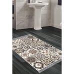 Eko Trend Djt Banyo Paspası Yıkanabilir Kaymaz Taban Mu144 Patchwork Mu144-Trend-Banyo, Kahve, 80 x 120