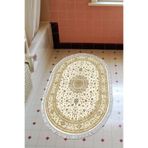 Eko Trend Djt Banyo Paspası Yıkanabilir Kaymaz Taban P1360 Oval Osmanlı P1360-Trend-Banyo-Oval, Krem, 80 x 120