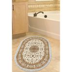 Eko Trend Djt Banyo Paspası Yıkanabilir Kaymaz Taban P1372 Oval Osmanlı P1372-Trend-Banyo-Oval, Kahve, 80 x 120