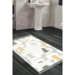 Eko Trend Djt Banyo Paspası Yıkanabilir Kaymaz Taban S1030 Modern S1030-Trend-Banyo, Krem, 80 x 120