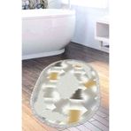 Eko Trend Djt Banyo Paspası Yıkanabilir Kaymaz Taban S1030 Oval Modern S1030-Trend-Banyo-Oval, Krem, 80 x 120