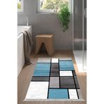 Eko Trend Djt Banyo Paspası Yıkanabilir Kaymaz Taban S5044 Geometrik S5044-Trend-Banyo, Mavi, 80 x 120