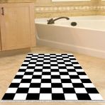 Eko Trend DJT Banyo Paspası Yıkanabilir Kaymaz Taban S5056 Geometrik Siyah