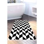 Eko Trend Djt Banyo Paspası Yıkanabilir Kaymaz Taban S5057 Geometrik S5057-Trend-Banyo, Siyah, 80 x 120
