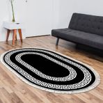 Eko Trend DJT Halı Yıkanabilir Kaymaz Taban 650M Oval Modern Siyah
