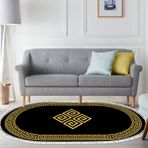 Eko Trend DJT Halı Yıkanabilir Kaymaz Taban 656M Oval Modern Siyah