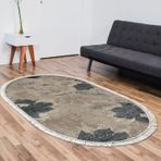 Eko Trend DJT Halı Yıkanabilir Kaymaz Taban 660M Oval Suluboya Pudra