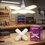 EkoAlışverişDünyam 1+4 Kollu - Yapraklı Pervane Modeli Papatya Beyaz LED Lamba Ampul 40W - E27 P-6040B (5510)