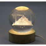 EkoAlışverişDünyam 3D Istanbul Temalı Kristal Cam Küre LED Lamba Model 2