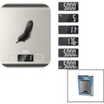 EkoAlışverişDünyam Mutfak Tartısı Terazi Inox LCD Ekran 5kg/1gr Pilli=2x Aaa Pil Gr/oz/ml/ıb Ölçüm SKS-4527
