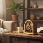 EkoAlışverişDünyam Orta Boy Kubbe Model Retro Ahşap Tasarım Bluetooth Hoparlörlü Radyo – Fm/am Destekli, Şarjlı ve Taşınabilir Radyo NS-7061 (5510)
