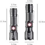 EkoAlışverişDünyam WS-2828 Ultra USB Şarjlı Polis El Feneri, Bekçi, Asker El Feneri Kırmızı Mavi Çakarlı 1000 Lümen (5510)
