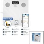 EkoAlışverişDünyam Yağ Ölçerakıllı Bluetooth Cam Baskül Pilli 180KG/50GR 28X28CM 8-Kişi Hafıza LCD Ekran Gösterge SBS-4467