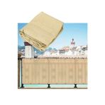 Ekodoğa Gölgelik File 0,50x5 metre Krem Renk Balkon Demiri Örtüsü Çit örtüsü Balkon Perdesi
