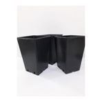 Ekodoğa Kare Üretim Saksı 4,4 Lt 15X24 Cm 3 Adet Üretim Saksısı Siyah Saksı Plastik Saksı Kare Saksı