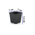Ekodoğa Kare Üretim Saksı 7X7,5 Cm 0,23 Lt 15 Adet Üretim Saksısı Siyah Saksı Plastik Saksı