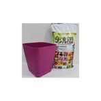 Ekodoğa Safir Saksı 8 L 23 5X22 Cm Alana 10 Torf Plastik Çiçek Toprağı Tabaklı Mor