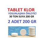 Ekodoğa Tablet Klor 200 Gr 2 Adet Yosun Önleyici Havuz Temizleyici Havuz Tablet Kloru Su Dezenfektanı