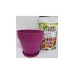 Ekodoğa Yalı Saksı 10 Lt 28X26 Cm + Torf Toprak Mor