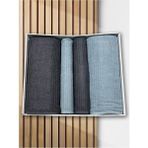 Ekol Hamam Takımı 4 Parça Antrasit - Mint - 80 x 150 cm - Çok Renkli