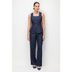 Ekol Kadın Beli Lastikli Bol Paça Pantolon 1224 Indigo