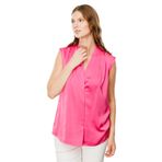 Ekol Kadın Büyük Beden V Yaka Saten Bluz 1514 Pembe 46