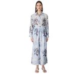 Ekol Kadın Çiçek Desenli Bol Paça Pantolon 2908 Blue