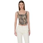 Ekol Kadın Kalın Askılı Korseli Crop Bluz 2062 Leopar