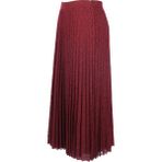 Ekol Kadın Midi Pileli Dantel Etek - Günlük Şık Vintage Tarz - Bordo - 44