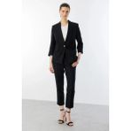 Ekol Kadın Tek Düğmeli Siyah Blazer Ceket 04128 - 44