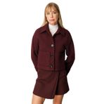 Ekol Kadın Torba Cepli Crop Mont 6013 Bordo