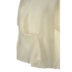Ekol Oversize Kısa Kol V Yaka Saten Bluz - Minimalist Tarz