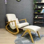 Ekol Sallanan Sandalye, Krem, Dişbudak, Naturel Ayak
