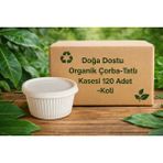 Ekolojik Ambalaj Doğa Dostu Organik Mısır Nişastası Kase ve Kapak Set 550CC 120 Adet - Koli - Sızdırmaz, mikrodalgada kullanıma uygun